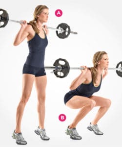 Squat with weight bar