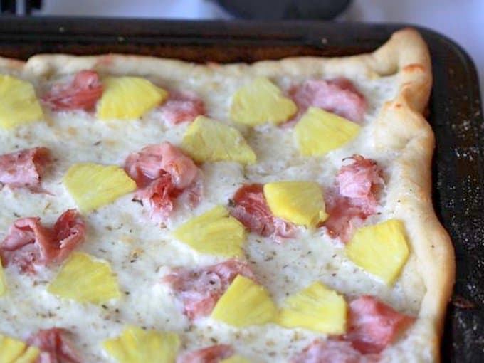 Homemade Ham and Pineapple Pizza
